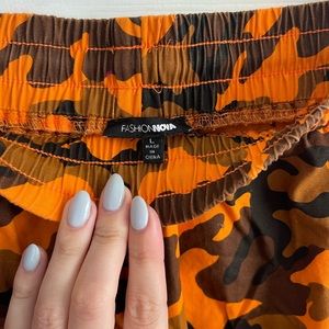Neon Fashion Nova Camo Joggers 🧡 Discontinued